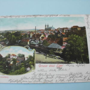 AK01 Gruß aus Eger Cheb 1900 Lithografie