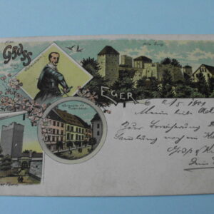 AK01 Gruß aus Eger - Cheb 1901 Lithographie